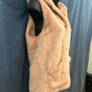 Calvin Klein Pink Faux Fur Vest